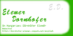 elemer dornhofer business card