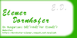 elemer dornhofer business card